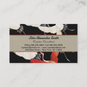 Flying Cranes Japanese Bird Kimono Art Visitekaartje (Achterkant)