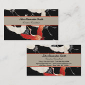 Flying Cranes Japanese Bird Kimono Art Visitekaartje (Voorkant / Achterkant)