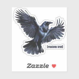Flying Crow – Aangepaste tekst & gesneden vinyl St Sticker