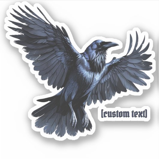 Flying Crow – Aangepaste tekst & gesneden vinyl St Sticker (Voorkant)