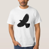 Flying Crow and Fan Tail Silhouette T-shirt (Voorkant)