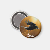 Flying Crow Birdlover Wildlife Supporter Magneet (Voorkant / Achterkant)