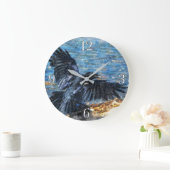 Flying Crow Wildlife-lovers Aquarel Kunstklok Grote Klok (Huis)