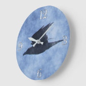 Flying Crow Wildlife-lovers Aquarel Kunstklok Grote Klok (Hoek)