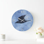Flying Crow Wildlife-lovers Aquarel Kunstklok Grote Klok (Huis)