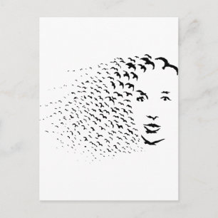 Flying Crows of Face Optical Belichting Briefkaart