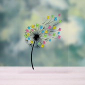 Flying cute bears dandelion flow acryl bord (Neutraal)