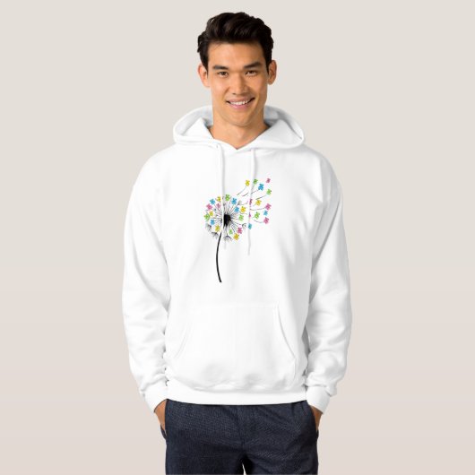 Flying cute bears dandelion flow hoodie (Voorkant volledig)