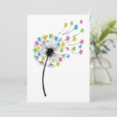 Flying cute bears dandelion flow kaart (Staand voorkant)