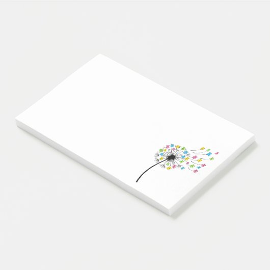 Flying cute bears dandelion flow post-it® notes (Schuin)