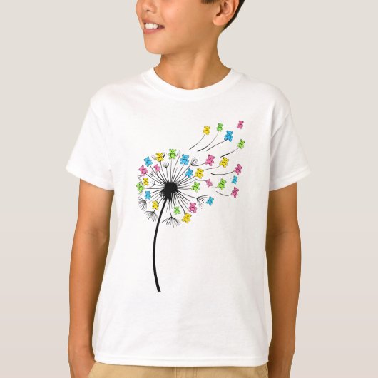 Flying cute bears dandelion flow t-shirt (Voorkant)