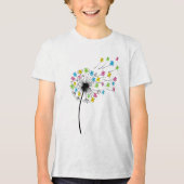 Flying cute bears dandelion flow Tri-Blend shirt (Voorkant)