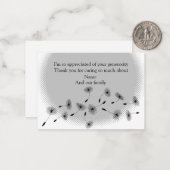 Flying Dandelion Seeds Bedankt voor je kaarten Notitiekaartje (Voorkant / Achterkant in situ)