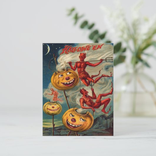 Flying Devils Jack O' Lantern Smoke Briefkaart (Staand voorkant)