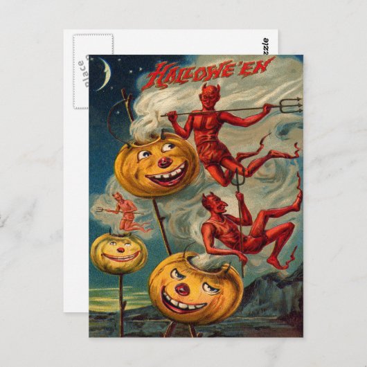 Flying Devils Jack O' Lantern Smoke Briefkaart (Voorkant / Achterkant)