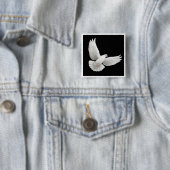 Flying Dove Pin Vierkante Button 5,1 Cm (In situ)