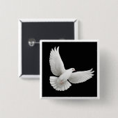Flying Dove Pin Vierkante Button 5,1 Cm (Voorkant /achterkant)