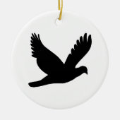 Flying Dove Silhouette Keramisch Ornament (Voorkant)