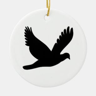Flying Dove Silhouette Keramisch Ornament