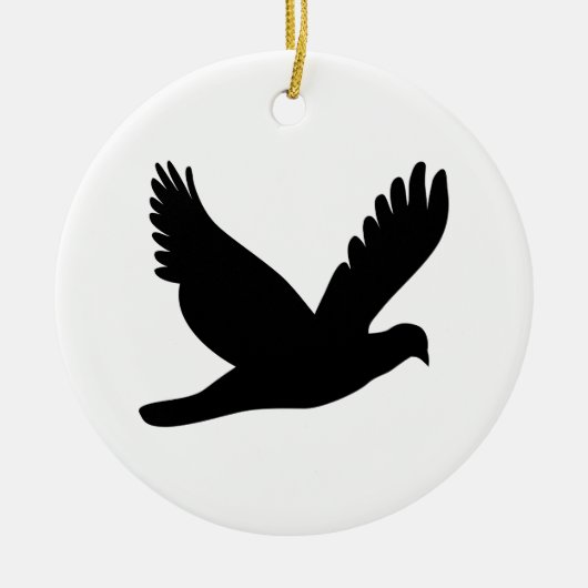 Flying Dove Silhouette Keramisch Ornament (Voorkant)