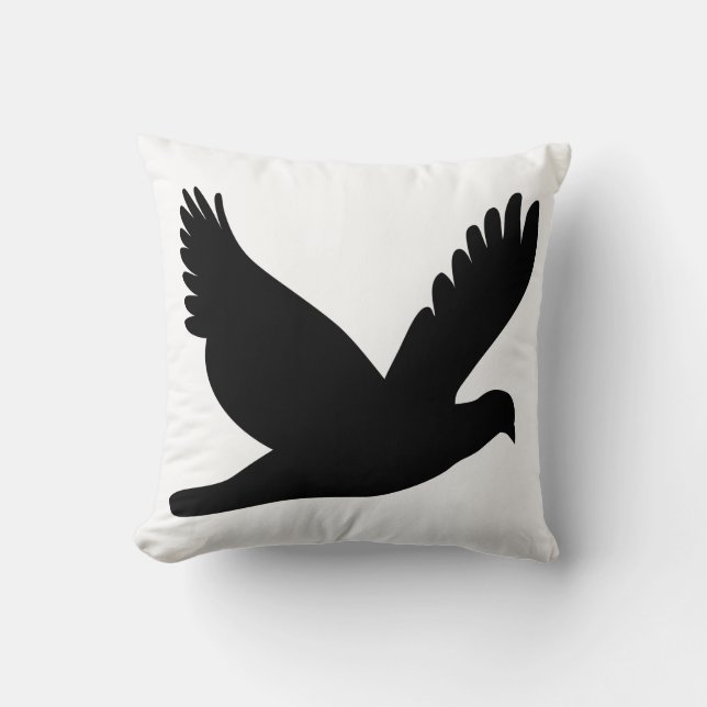 Flying Dove Silhouette Kussen (Voorkant)