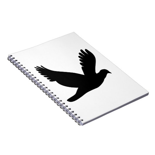 Flying Dove Silhouette Notitieboek (Rechterzijde)