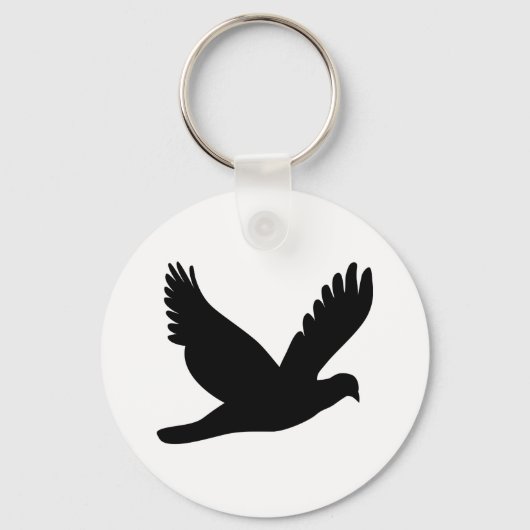 Flying Dove Silhouette Sleutelhanger (Voorkant)