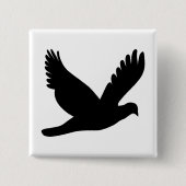 Flying Dove Silhouette Vierkante Button 5,1 Cm (Voorkant)