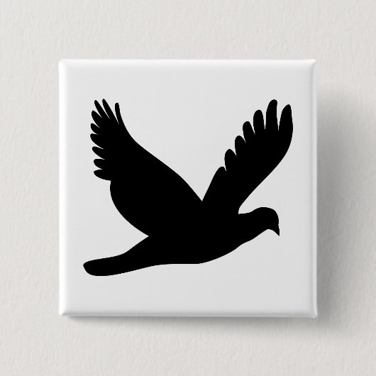 Flying Dove Silhouette Vierkante Button 5,1 Cm (Voorkant)