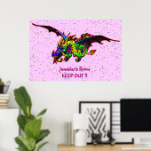 Flying Dragon bedroom door poster (Thuiskantoor)