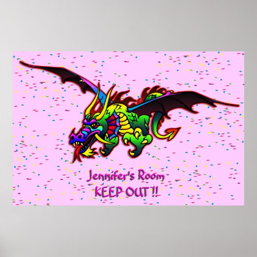 Flying Dragon bedroom door poster (Voorkant)