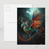 Flying Dragon Colorful Fantasy Art Briefkaart (Voorkant / Achterkant)