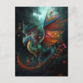 Flying Dragon Colorful Fantasy Art Briefkaart (Voorkant)