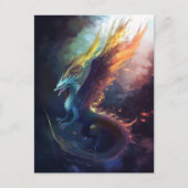 Flying Dragon Colorful Fantasy Art Briefkaart (Voorkant)