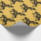 Flying Dragon Design Gold Cadeaupapier (Hoek)