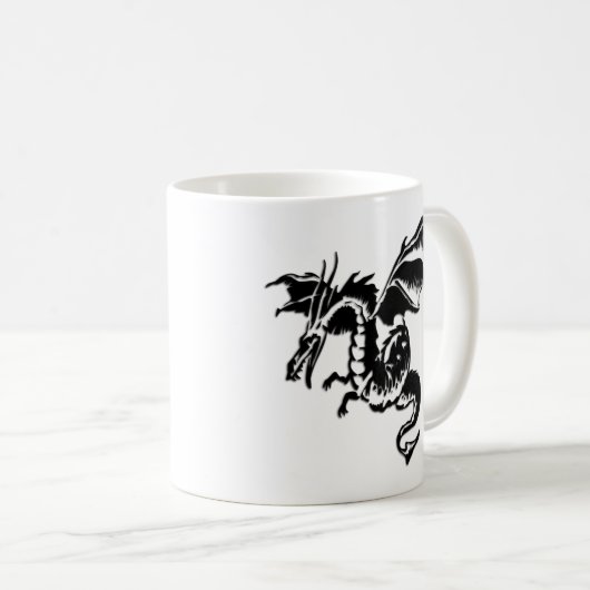 Flying Dragon Design White Koffiemok (Voorkant rechts)