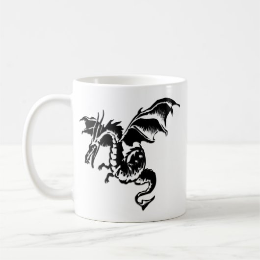 Flying Dragon Design White Koffiemok (Links)