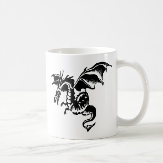 Flying Dragon Design White Koffiemok (Rechts)