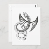 Flying Dragon in dark gray and white Briefkaart (Voorkant / Achterkant)