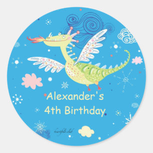 Flying Dragon-Sticker Ronde Sticker