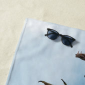 Flying Dragons Wyvern Fantasy Gepersonaliseerd Strandlaken (In situ)