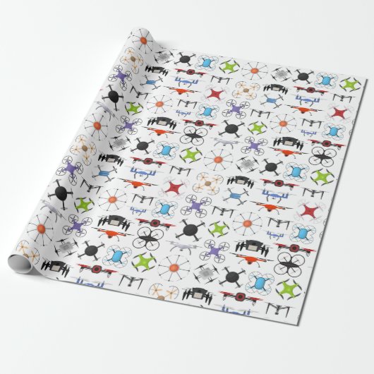 Flying Drones Cadeaupapier (Uitgerold)