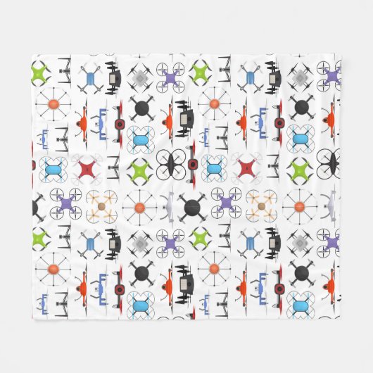 Flying Drones Fleece Deken (Voorkant (Horizontaal))