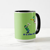 Flying Duck en Hunter Cartoon Mok (Voorkant rechts)