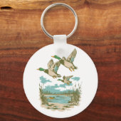 Flying Ducks Wetland Wildlife Nature Hunting Outdo Sleutelhanger (Voorkant)