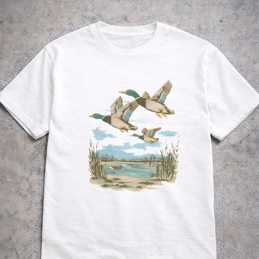Flying Ducks Wetland Wildlife Nature Hunting Outdo T-shirt