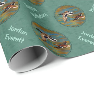 Flying Ducks Zee Mist Green Cadeaupapier