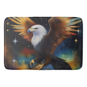 Flying Eagle kleurrijke kosmische kunst, Badmat