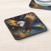 Flying Eagle kleurrijke kosmische kunst, Bier Onderzetter (Linkerzijde)