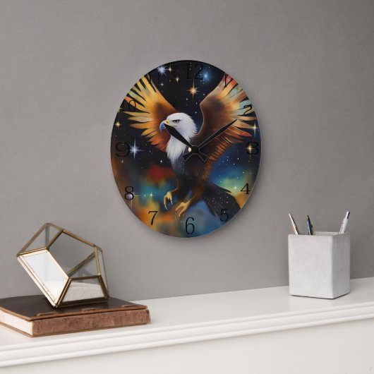 Flying Eagle kleurrijke kosmische kunst, Grote Klok (Kantoor)